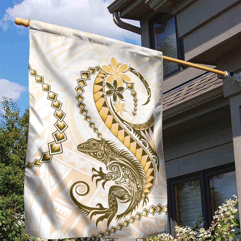 Gold Maori Tuatara Garden Flag Luxury Pastel Pattern LT01 - Polynesian Pride