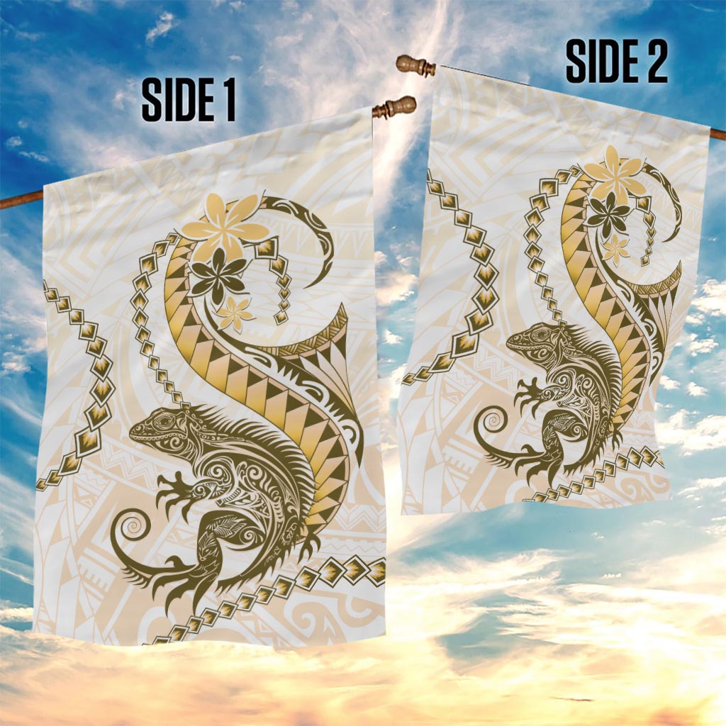Gold Maori Tuatara Garden Flag Luxury Pastel Pattern LT01 - Polynesian Pride