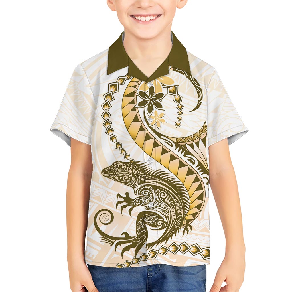 Gold Maori Tuatara Hawaiian Shirt Luxury Pastel Pattern LT01 - Polynesian Pride