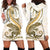 Gold Maori Tuatara Hoodie Dress Luxury Pastel Pattern