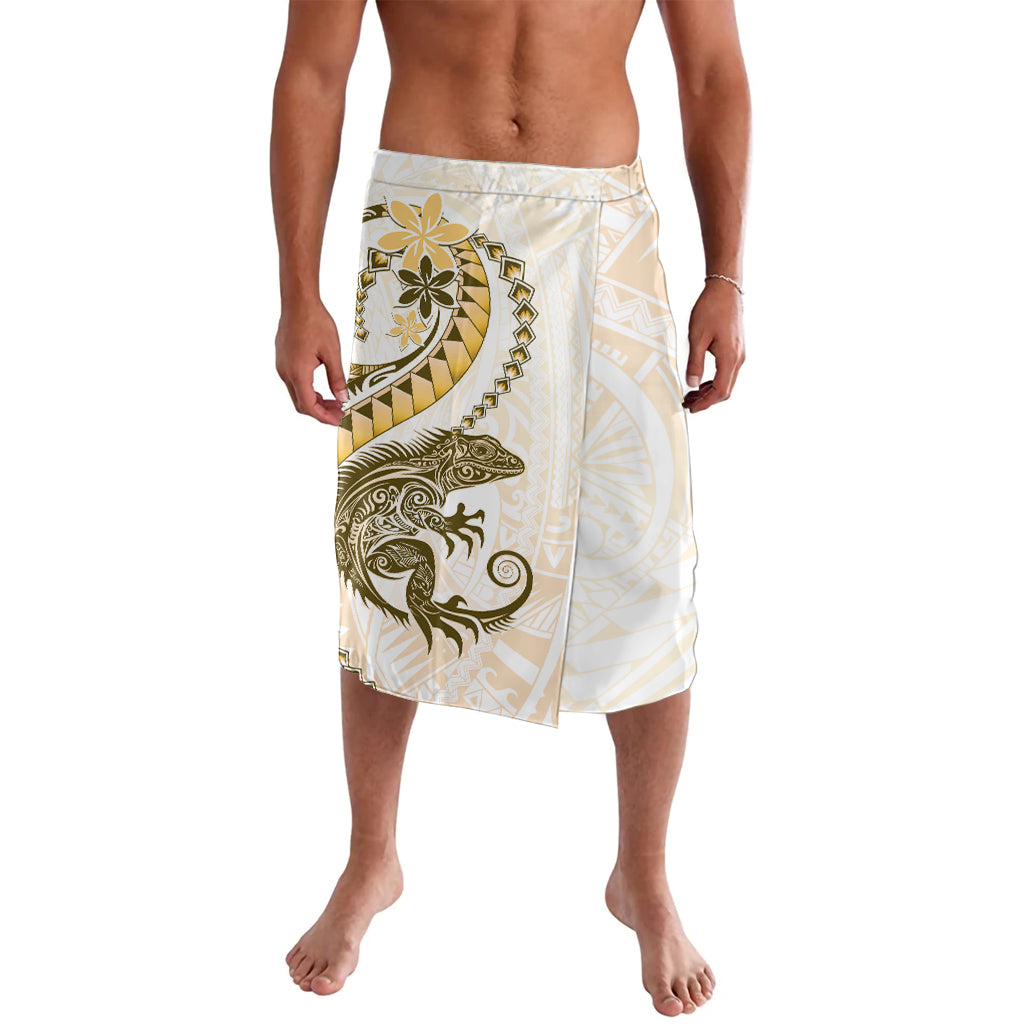 Gold Maori Tuatara Lavalava Luxury Pastel Pattern LT01 Gold - Polynesian Pride
