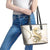 Gold Maori Tuatara Leather Tote Bag Luxury Pastel Pattern