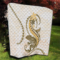 Gold Maori Tuatara Quilt Luxury Pastel Pattern LT01 - Polynesian Pride