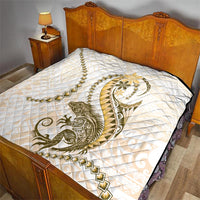 Gold Maori Tuatara Quilt Luxury Pastel Pattern LT01 - Polynesian Pride
