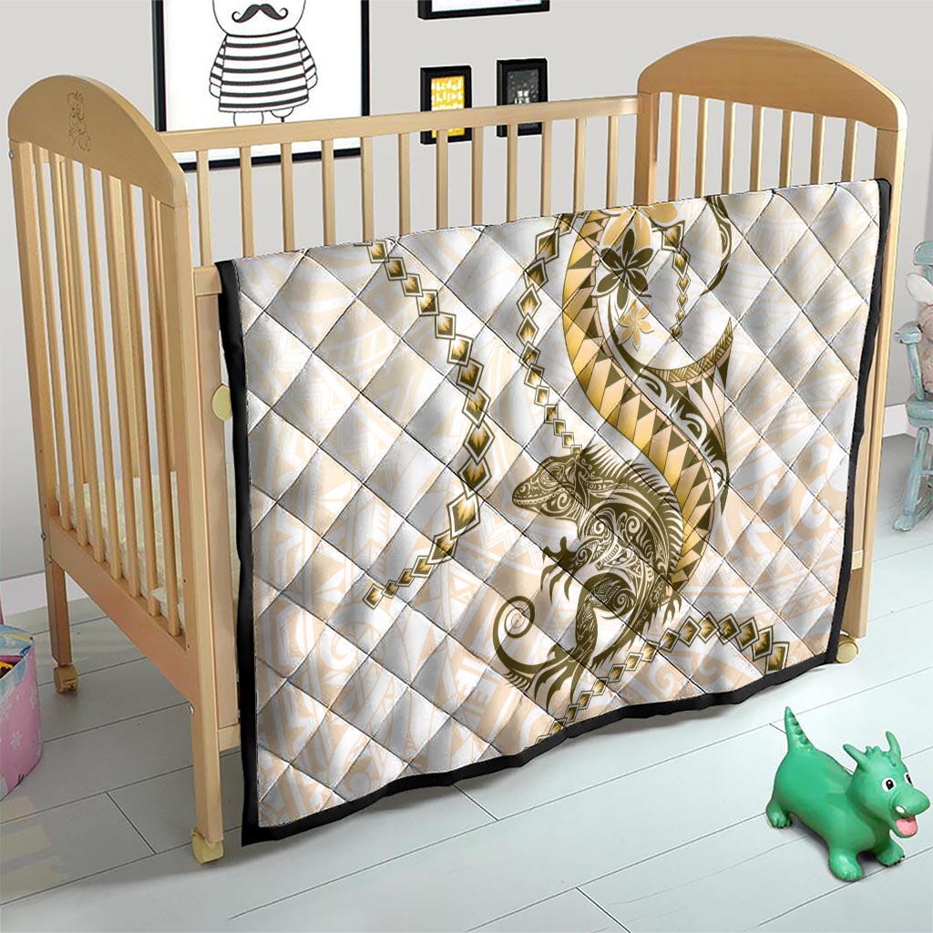 Gold Maori Tuatara Quilt Luxury Pastel Pattern LT01 - Polynesian Pride