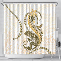 Gold Maori Tuatara Shower Curtain Luxury Pastel Pattern LT01 - Polynesian Pride