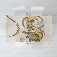 Gold Maori Tuatara Tablecloth Luxury Pastel Pattern LT01 Gold - Polynesian Pride
