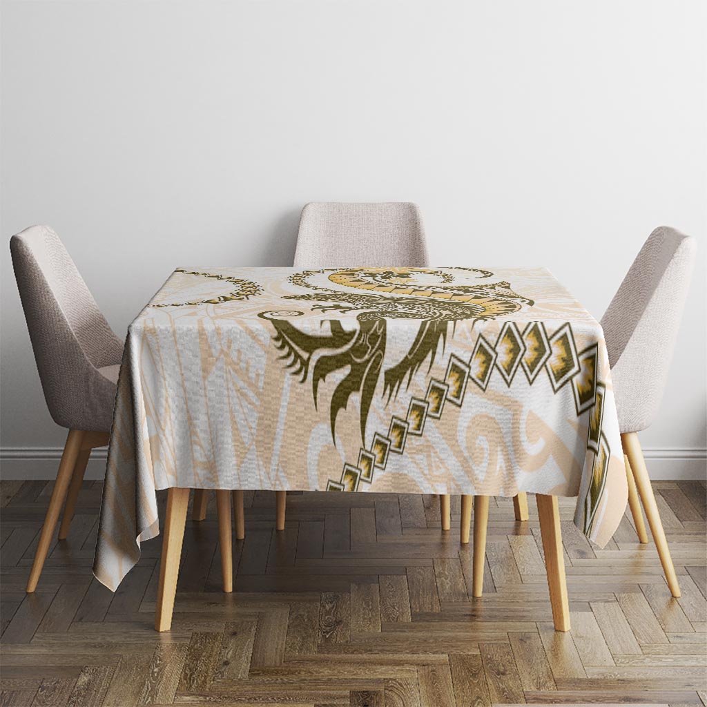 Gold Maori Tuatara Tablecloth Luxury Pastel Pattern LT01 - Polynesian Pride
