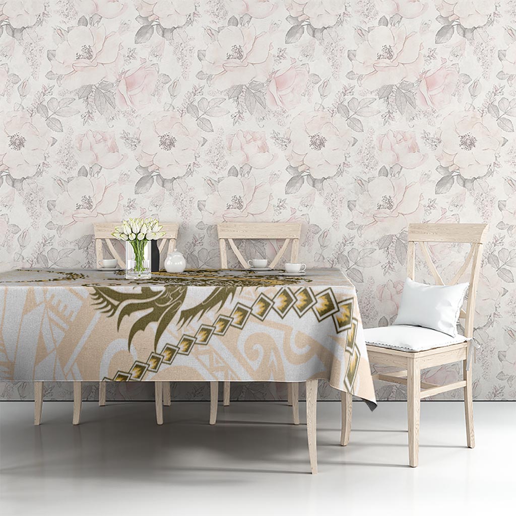 Gold Maori Tuatara Tablecloth Luxury Pastel Pattern LT01 - Polynesian Pride