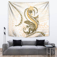 Gold Maori Tuatara Tapestry Luxury Pastel Pattern LT01 Gold - Polynesian Pride