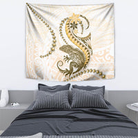 Gold Maori Tuatara Tapestry Luxury Pastel Pattern LT01 - Polynesian Pride