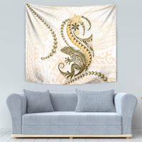 Gold Maori Tuatara Tapestry Luxury Pastel Pattern LT01 - Polynesian Pride