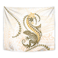 Gold Maori Tuatara Tapestry Luxury Pastel Pattern LT01 - Polynesian Pride