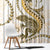 Gold Maori Tuatara Window Curtain Luxury Pastel Pattern