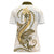 Gold Maori Tuatara Women Polo Shirt Luxury Pastel Pattern