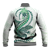 Green Maori Tuatara Baseball Jacket Luxury Pastel Pattern LT01 - Polynesian Pride