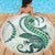 Green Maori Tuatara Beach Blanket Luxury Pastel Pattern