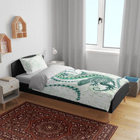 Green Maori Tuatara Bedding Set Luxury Pastel Pattern LT01 - Polynesian Pride