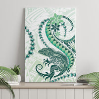 Green Maori Tuatara Canvas Wall Art Luxury Pastel Pattern LT01 - Polynesian Pride