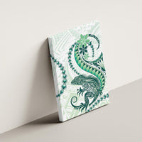 Green Maori Tuatara Canvas Wall Art Luxury Pastel Pattern LT01 - Polynesian Pride
