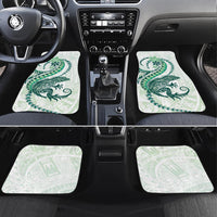 Green Maori Tuatara Car Mats Luxury Pastel Pattern LT01 Set 4pcs Green - Polynesian Pride