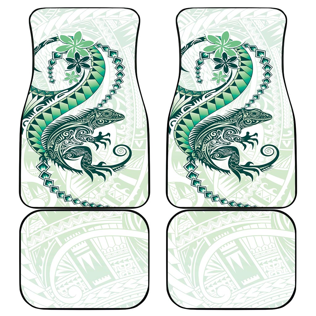 Green Maori Tuatara Car Mats Luxury Pastel Pattern LT01 - Polynesian Pride
