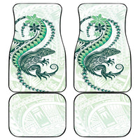 Green Maori Tuatara Car Mats Luxury Pastel Pattern LT01 - Polynesian Pride