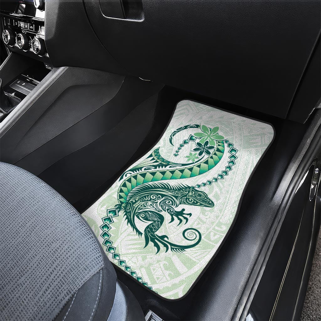 Green Maori Tuatara Car Mats Luxury Pastel Pattern LT01 - Polynesian Pride