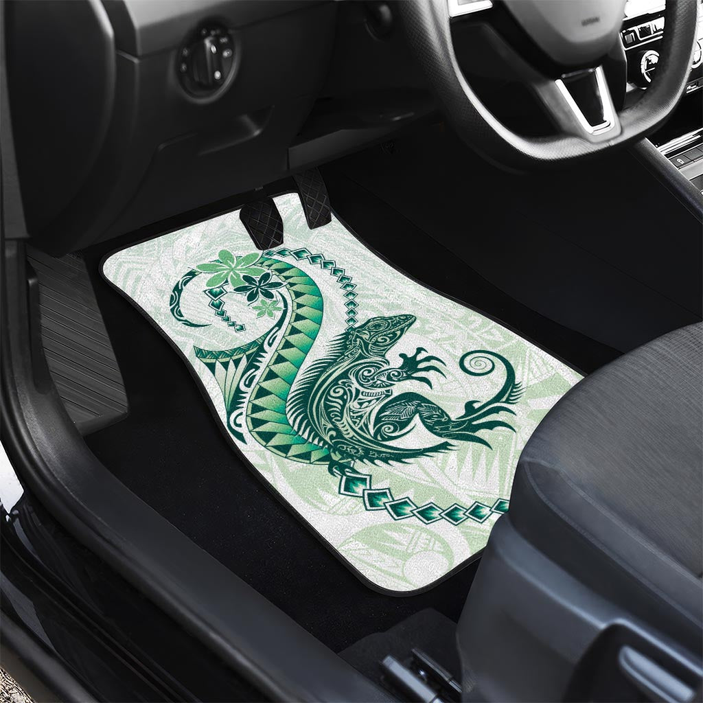Green Maori Tuatara Car Mats Luxury Pastel Pattern LT01 - Polynesian Pride