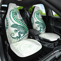 Green Maori Tuatara Car Seat Cover Luxury Pastel Pattern LT01 One Size Green - Polynesian Pride