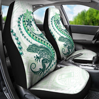 Green Maori Tuatara Car Seat Cover Luxury Pastel Pattern LT01 - Polynesian Pride