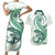 Green Maori Tuatara Couples Matching Short Sleeve Bodycon Dress and Hawaiian Shirt Luxury Pastel Pattern