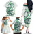 Green Maori Tuatara Family Matching Off The Shoulder Long Sleeve Dress and Hawaiian Shirt Luxury Pastel Pattern