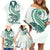 Green Maori Tuatara Family Matching Off Shoulder Short Dress and Hawaiian Shirt Luxury Pastel Pattern