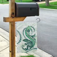 Green Maori Tuatara Garden Flag Luxury Pastel Pattern LT01 - Polynesian Pride