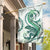 Green Maori Tuatara Garden Flag Luxury Pastel Pattern