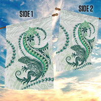 Green Maori Tuatara Garden Flag Luxury Pastel Pattern LT01 - Polynesian Pride