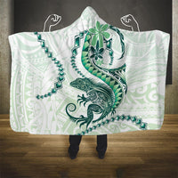 Green Maori Tuatara Hooded Blanket Luxury Pastel Pattern LT01 One Size Green - Polynesian Pride