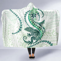 Green Maori Tuatara Hooded Blanket Luxury Pastel Pattern LT01 - Polynesian Pride