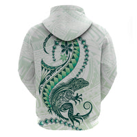 Green Maori Tuatara Hoodie Luxury Pastel Pattern LT01 - Polynesian Pride
