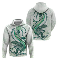 Green Maori Tuatara Hoodie Luxury Pastel Pattern LT01 - Polynesian Pride