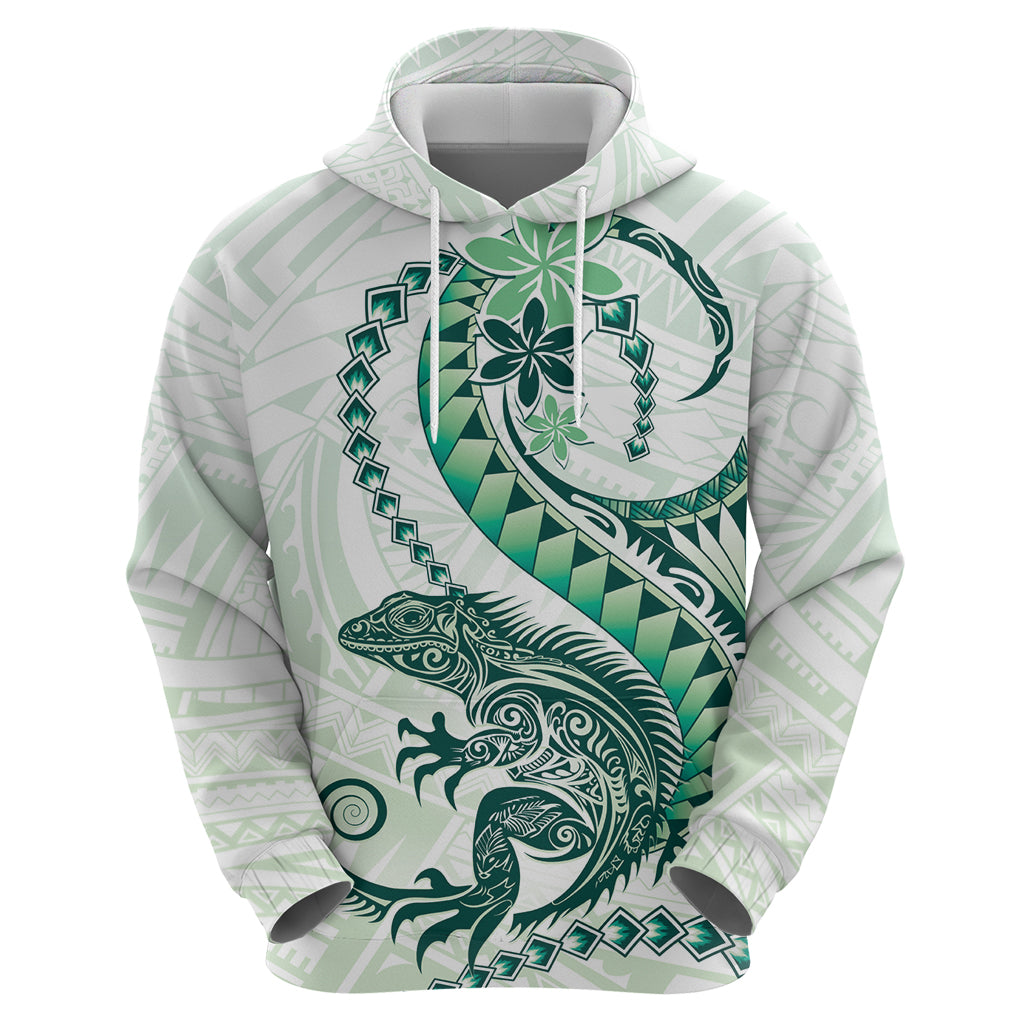 Green Maori Tuatara Hoodie Luxury Pastel Pattern LT01 - Polynesian Pride
