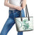 Green Maori Tuatara Leather Tote Bag Luxury Pastel Pattern