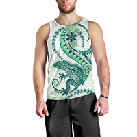 Green Maori Tuatara Men Tank Top Luxury Pastel Pattern LT01 - Polynesian Pride
