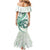 Green Maori Tuatara Mermaid Dress Luxury Pastel Pattern