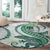 Green Maori Tuatara Round Carpet Luxury Pastel Pattern