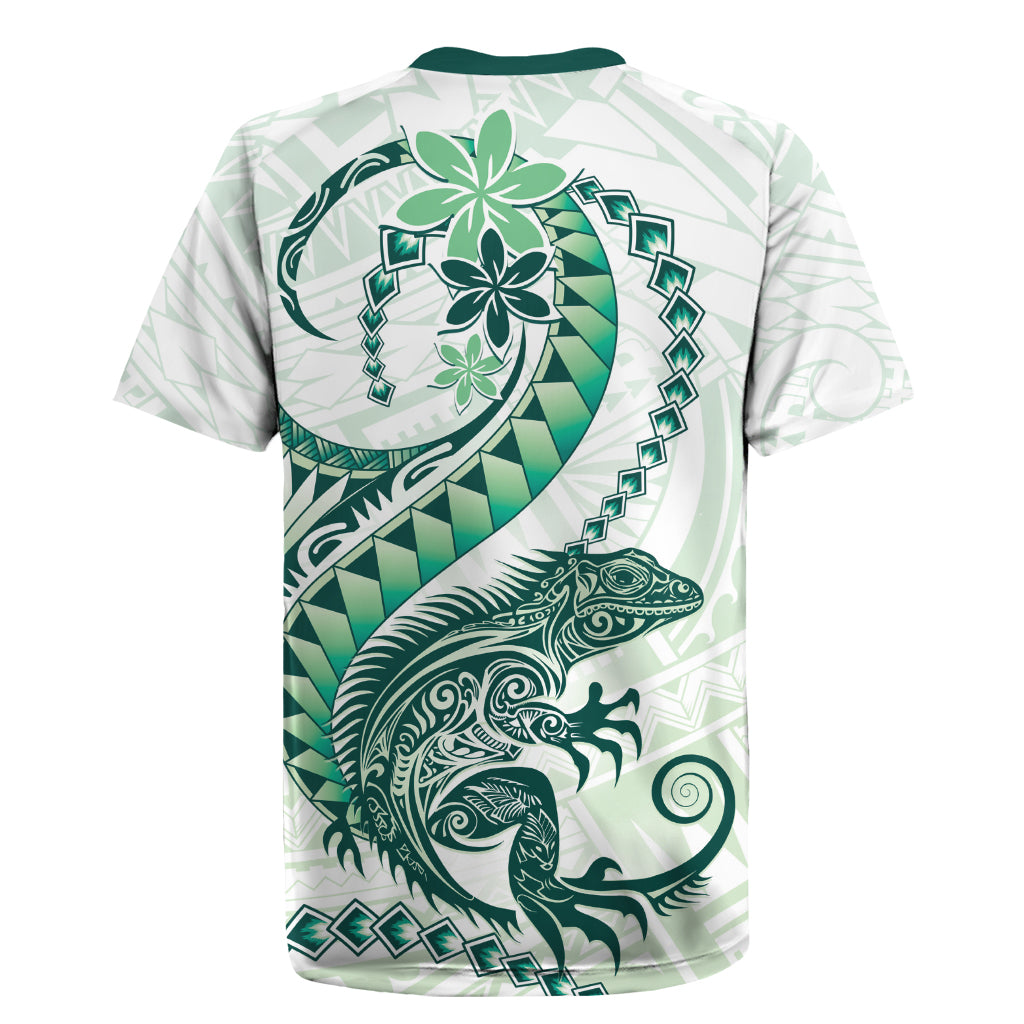 Green Maori Tuatara Rugby Jersey Luxury Pastel Pattern LT01 - Polynesian Pride