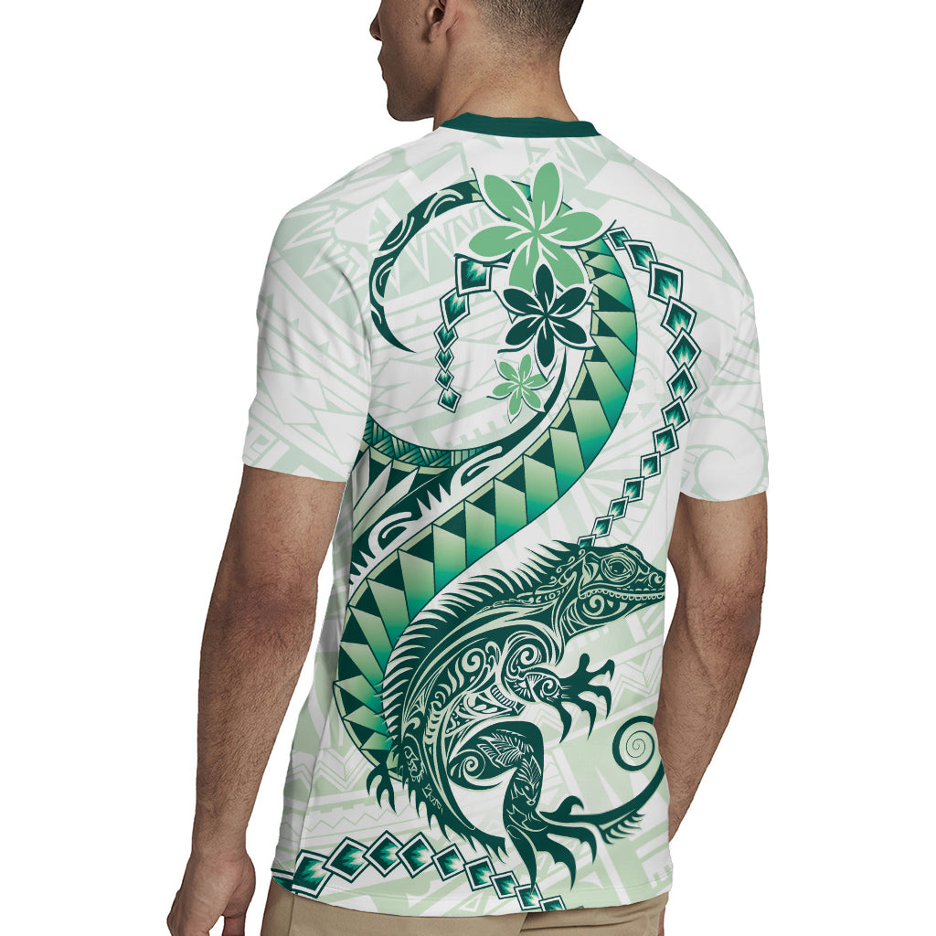 Green Maori Tuatara Rugby Jersey Luxury Pastel Pattern LT01 - Polynesian Pride