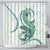 Green Maori Tuatara Shower Curtain Luxury Pastel Pattern