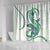 Green Maori Tuatara Shower Curtain Luxury Pastel Pattern